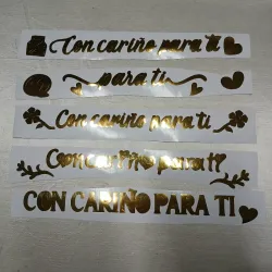 Vinil frases en dorado de Cariño