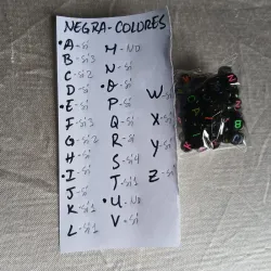 VOCALES - Sueltas cuenta negra letra colores