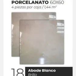 Losas Porcelanato Brillo Abode Blanco 