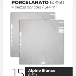 Losas Porcelanato Brillo Alpine Blanco