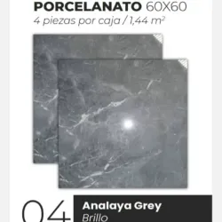 Losas Porcelanato Brillo Analaya Grey