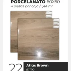 Losas Porcelanato Brillo Atlas Brown