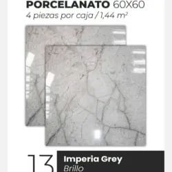 Losas Porcelanato Brillo Imperia Grey