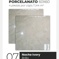 Losas Porcelanato Brillo Noche Ivory