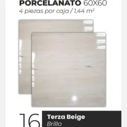 Losas Porcelanato Brillo Terza Beige