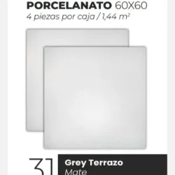 Losas Porcelanato Mate Grey Terrazo