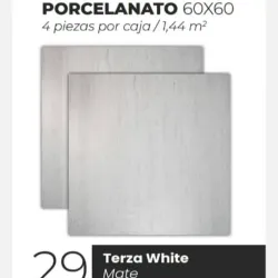 Losas Porcelanato Mate Terza White 