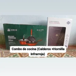 Combo de cocina(Juego de calderos + Hornilla Infrarroja)