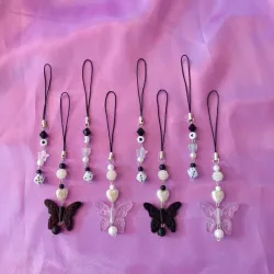 Llaveros cortos mariposas y dados