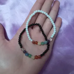 Pulseras 7 chakras y onix