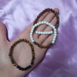 Pulseras con ojo de tigre y onix