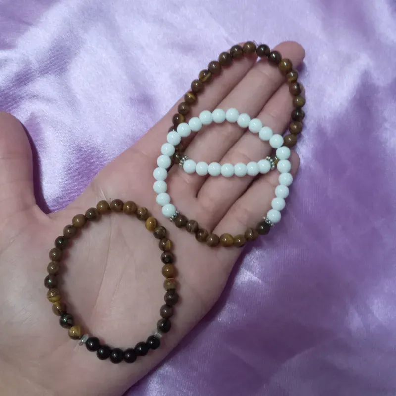 Pulseras con ojo de tigre y onix