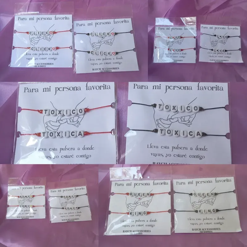 Pulseras en pareja con nombres