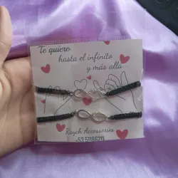 Pulseras tejidas infinito negro
