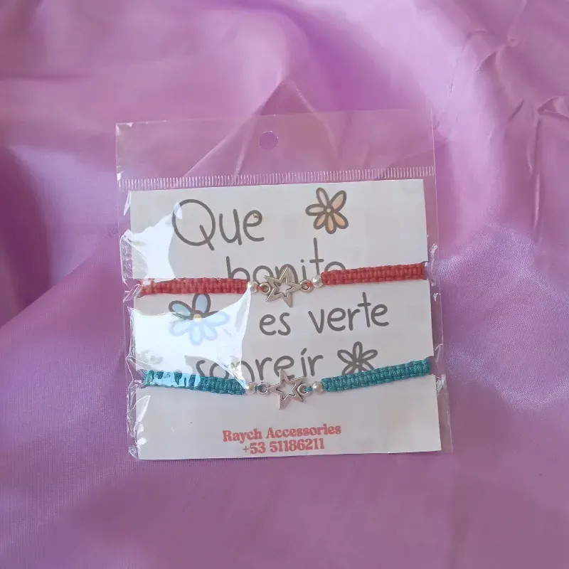 Pulseras tejidas con estrella
