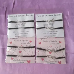 Pulseras tejidas infinito negro