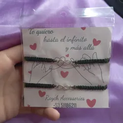 Pulseras tejidas infinito negro