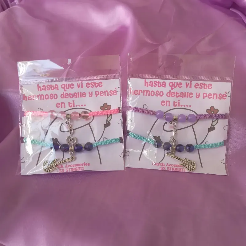 Pulseras tejidas guitarra · nota musical