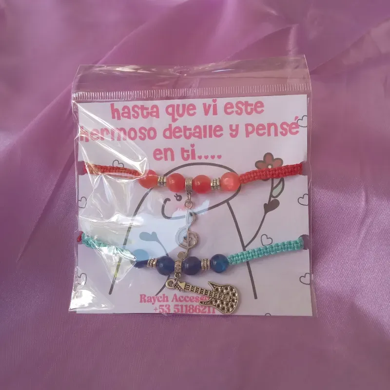 Pulseras tejidas guitarra · nota musical