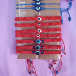 Pulseras tejidas ojos turcos