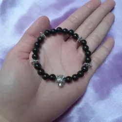 Pulseras de perlas negras