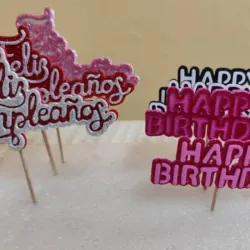 Topper Happy Birthday y Feliz Cumpleaños 