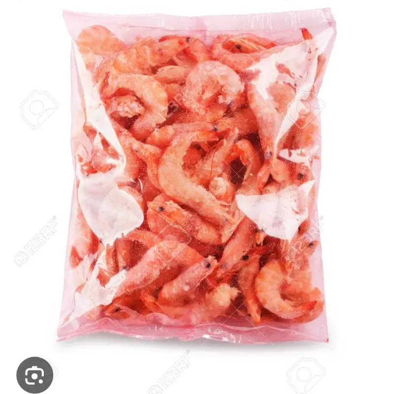  camarón congelado con cabeza y piel