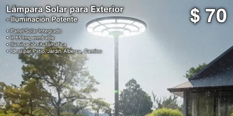 Bolardo solar Lampara Solar para Exterior, Lámpara Solar con Panel Solar,IP65 Impermeable Iluminación Exterior,para patio, jardín, alberca, camino