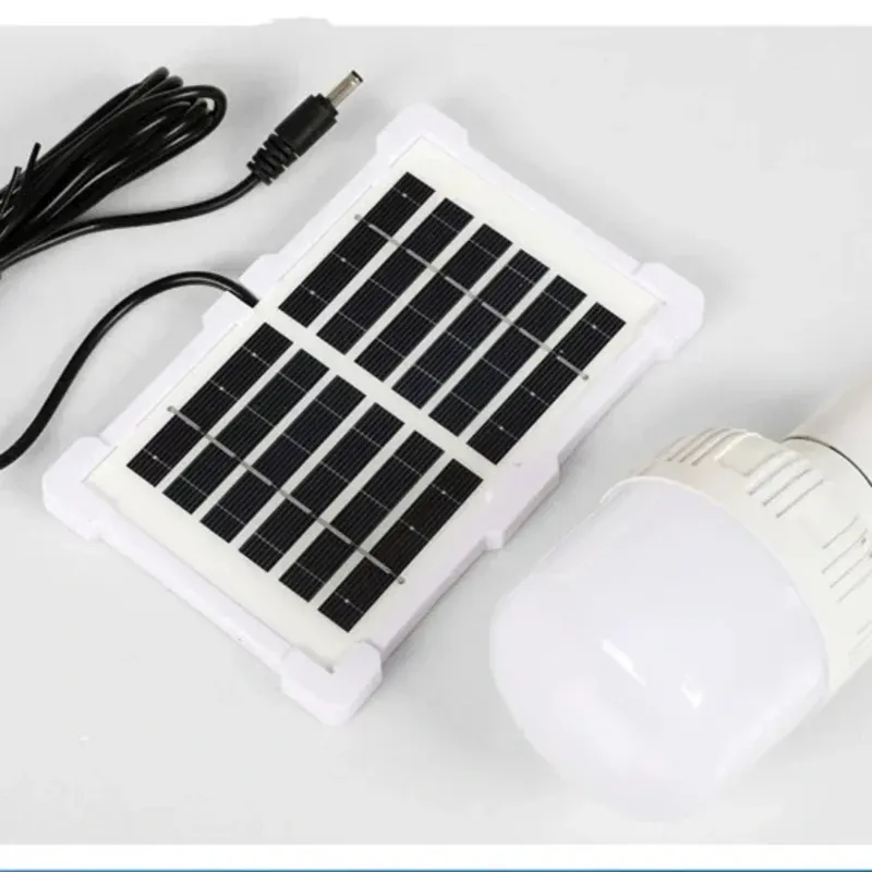 Bombilla LED Solar Recargable USB Larga Duración 4H celda solar, 3 Modos Luz, Para Camping, Apagones, Hogar(50W)