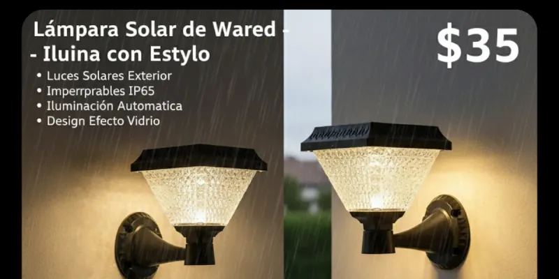 Lampara solar de pared (diseño similar a vidrio) Luces Solares Exterior, Luces Solares Jardin, Impermeables IP65 Luz Solar para Pavimento, Automático Lámpara Solar para Jardin Camino Patio Pasarela Césped