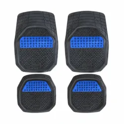 Alfombra negra y azul