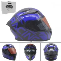Casco modular negro y azul
