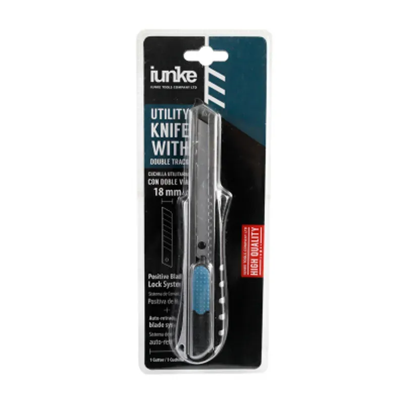 Cuchilla utilitaria con doble vía 18mm