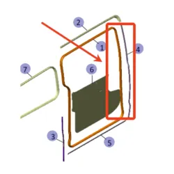 Junta del sellado de la puerta corrediza derecha M4 JAC
