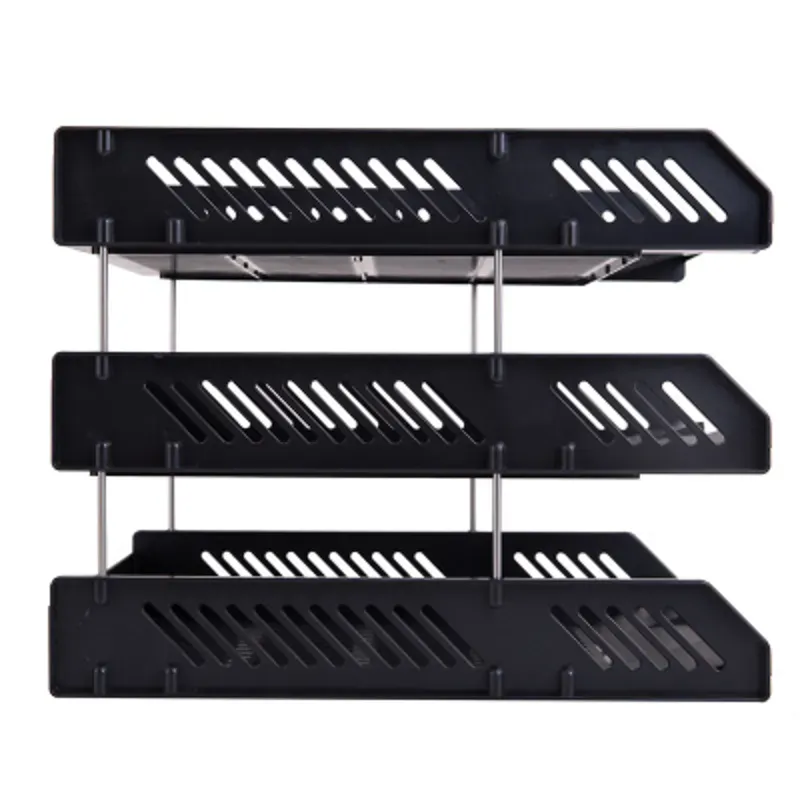 Organizador de documentos plástico de tres niveles