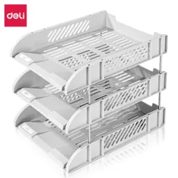 Organizador de documentos plástico de tres niveles