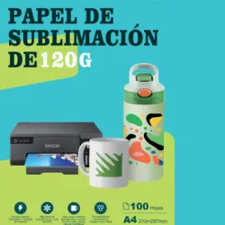Papel de sublimación de 120g, con fondo verde, tamaño A4，imprimir 3 veces en textil, 1 Bolsa= 100 Hojas