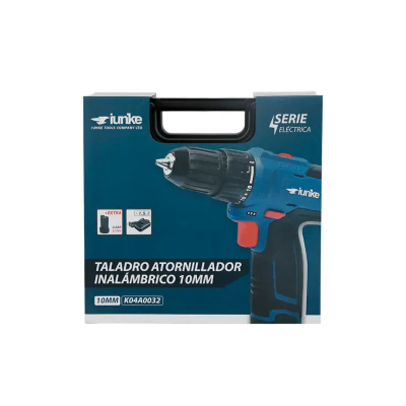 Taladro atornillador,10mm, batería litio 12v,1.5ah, 110v, 50/60Hz, 2 baterías+cargadores