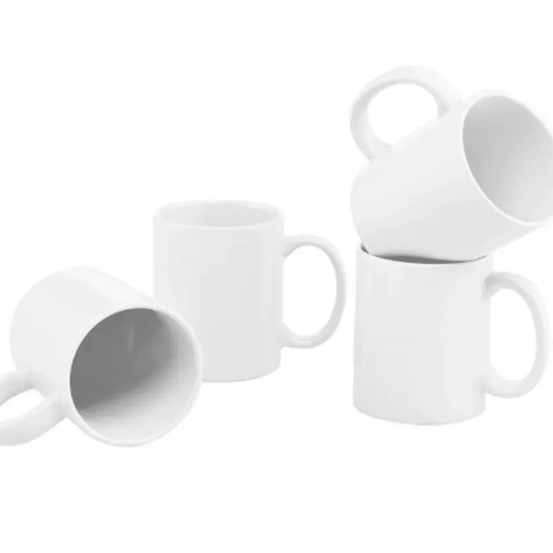 Taza de cerámica, jarra con recubrimiento blanco de 11 OZ lista para la técnica sublimación, personalizable para sublimar