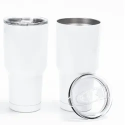 Termo de acero inoxidable para automóvil blanca de 30 OZ, lista para la técnica sublimación