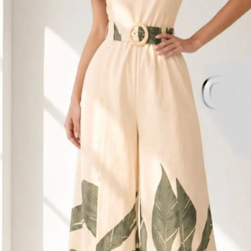 Jumpsuit hojas tropical