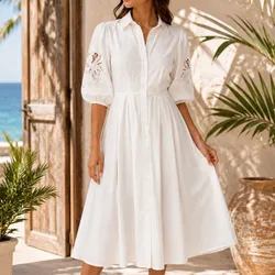 Vestido camisero blanco