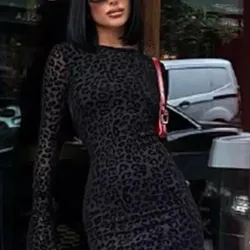 vestido leopardo negro
