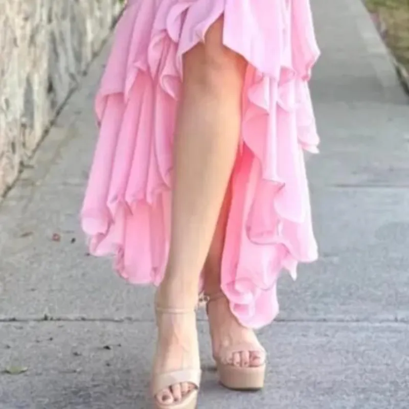 Vestido romántico rosa