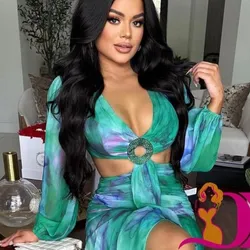 Vestido verde seda Jl