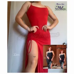 ✨️ Vestido largo e tirantes con abertura fruncida en una pierna ✨️