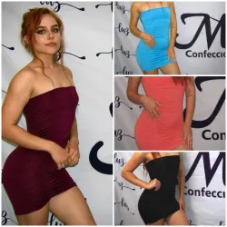 ✨️ Vestido tubular corto con fruncido✨️