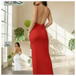 ✨️Vestido Tubular Largo De Espalda Abierta🤗