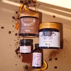 De Lujo__ (Bombones Capilares + Mantequilla de Coco con Naranja + Espresso + Aceite de Mamey)