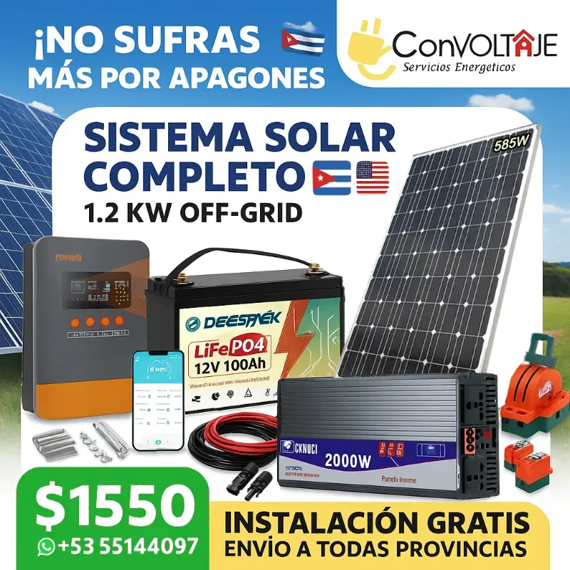 1,2KW Sistema Solar COMPLETO